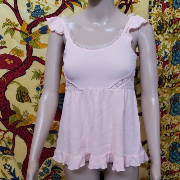 Chloe K peach ruffle sleeve tank top XS - Picture 5 of 5